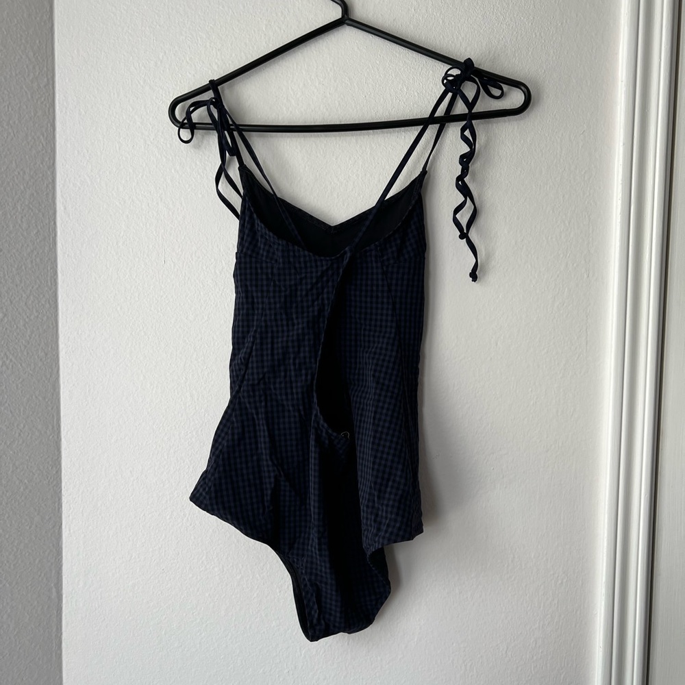 Black and Navy Gingham One Piece Swim Suite